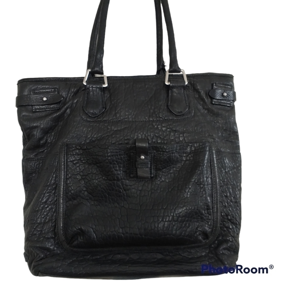 Cole Haan Black Leather Tote Satchel Bag